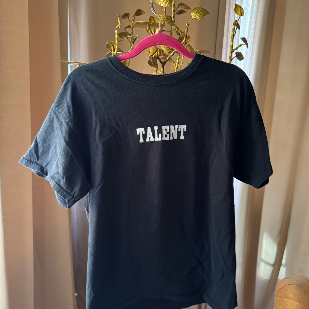 Kylie Black Short Sleeve Tee with Talent Print